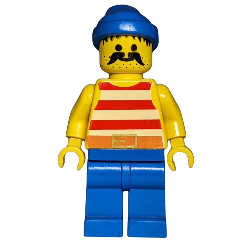 Pirate - Red Stripes, Blue Legs, Blue Bandana — minifigurine LEGO | Brick Broker