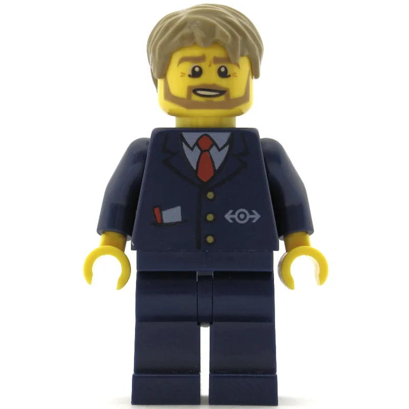 Bus Driver, Dark Blue Suit with Train Logo, D… — minifigurine LEGO | Brick Broker