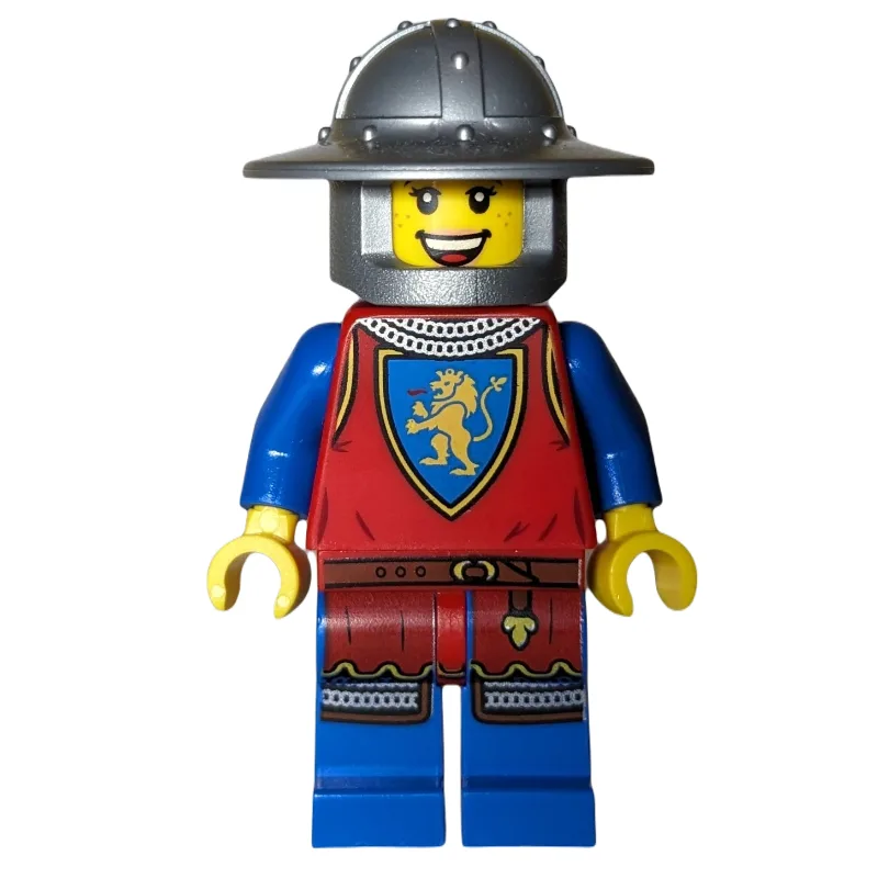 Knight, Woman, Wide Brim Helmet, Eyes Closed — minifigurine LEGO | Brick Broker