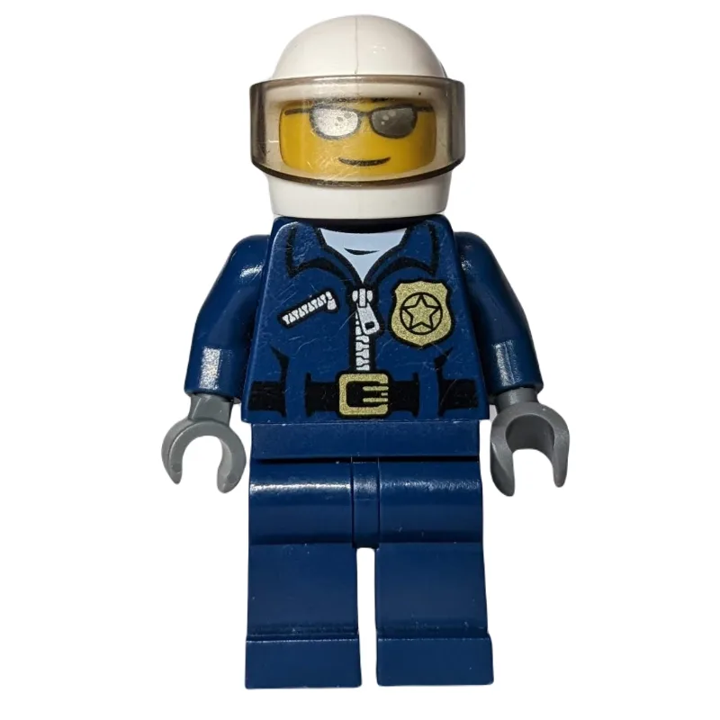 Policeman, Dark Blue Jacket with Zipper, Badg… — minifigurine LEGO | Brick Broker