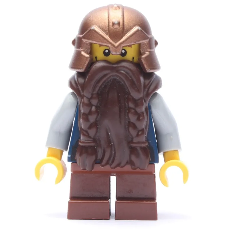 Dwarf, Dark Brown Beard, Copper Helmet, Cheek… — minifigurine LEGO | Brick Broker