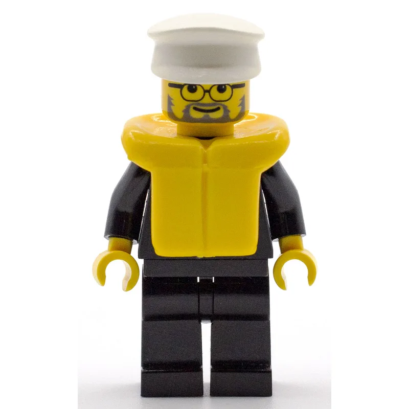 Policeman, Black Suit with Badge, White Hat,… — minifigurine LEGO | Brick Broker