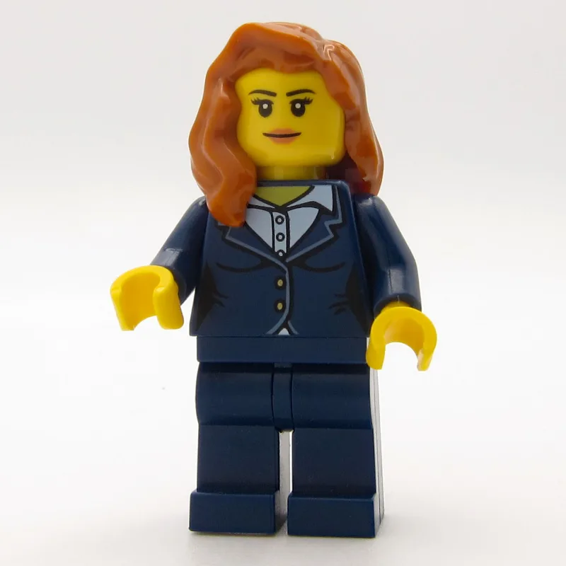 Woman, Dark Blue Suit, Dark Orange Hair — minifigurine LEGO | Brick Broker