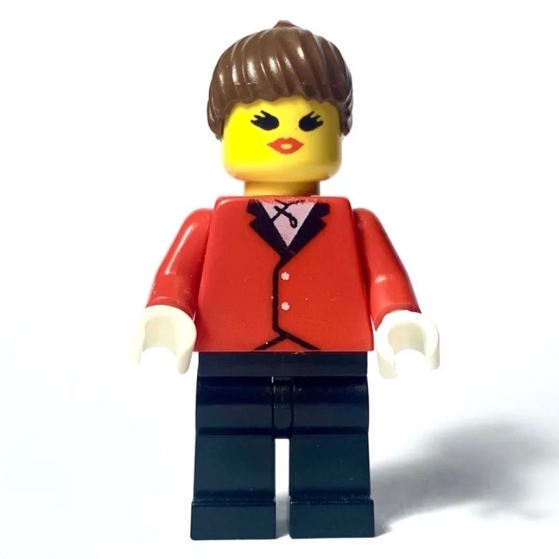 Woman, Red Riding Jacket, Black Legs, Brown H… — minifigurine LEGO | Brick Broker