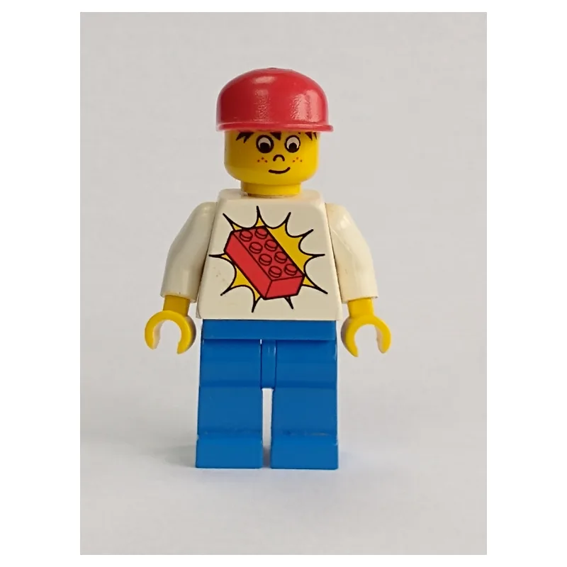 Man - White Torso with Red Brick, Blue Legs,… — minifigurine LEGO | Brick Broker