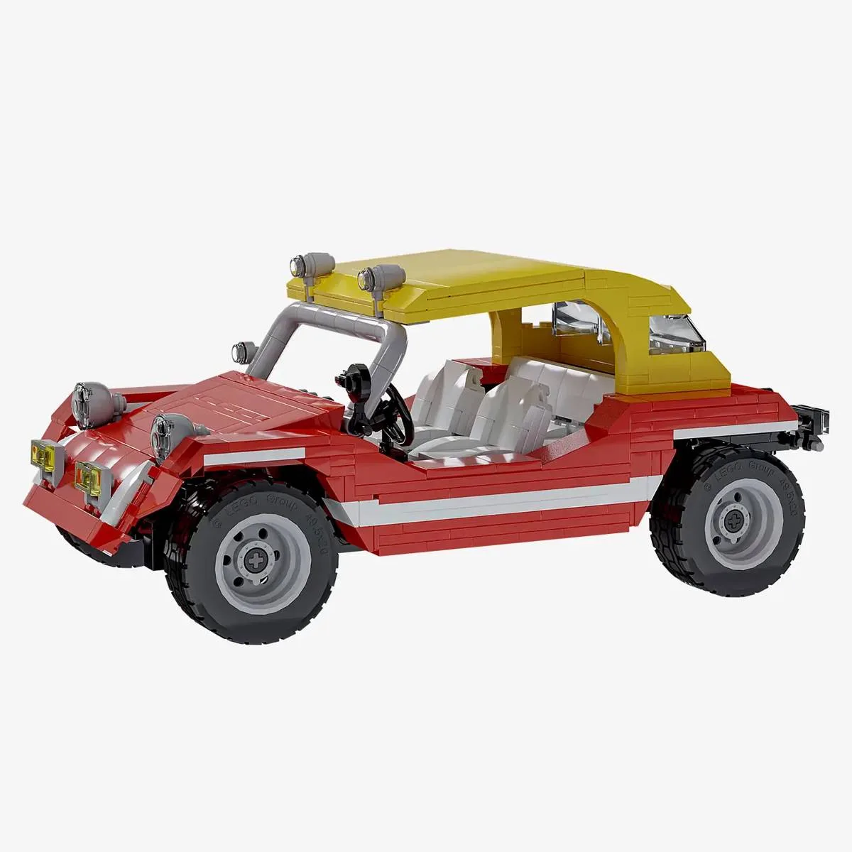 BlueBrixx Buggy rouge avec toit jaune (BB-105782) - prix | Brick Broker
