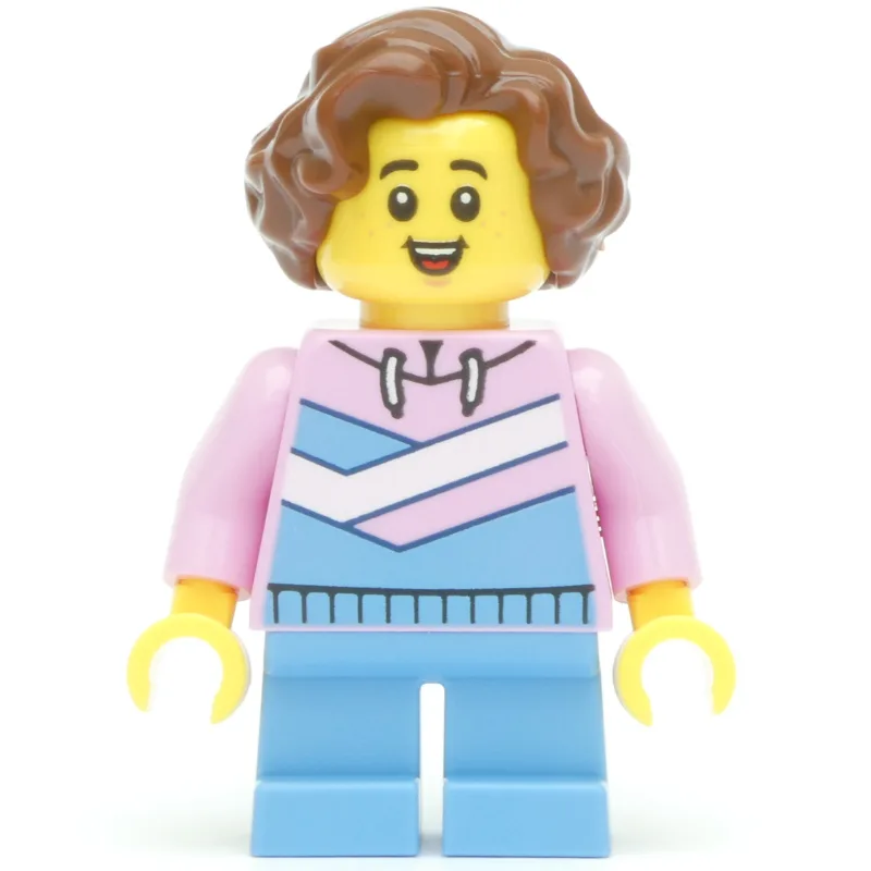 Kid, Bright Pink Torso, Bright Light Blue Leg… — minifigurine LEGO | Brick Broker