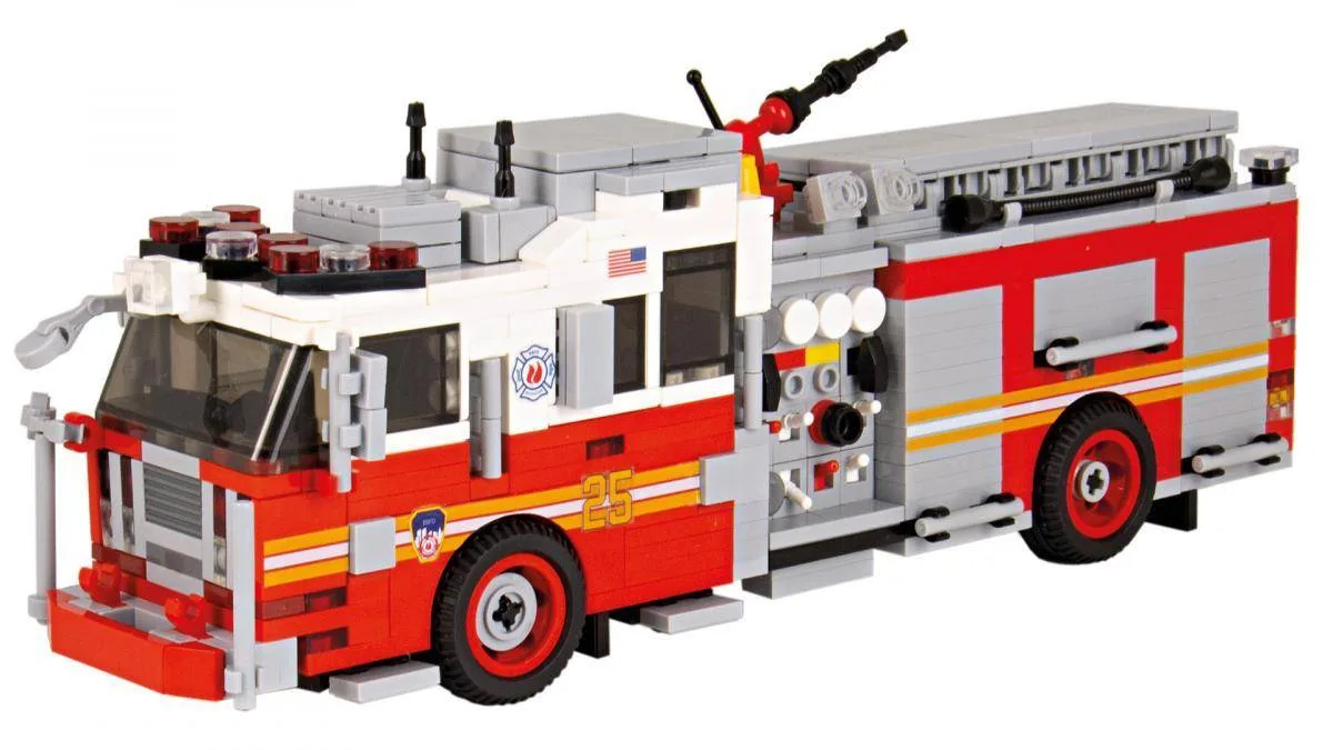 BlueBrixx Seagrave Pumper Version 1 Rouge/Blanc (BB-100866) - prix | Brick Broker