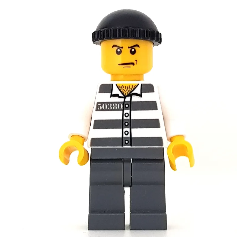Criminal, Prison Shirt with #50380, Dark Blui… — minifigurine LEGO | Brick Broker