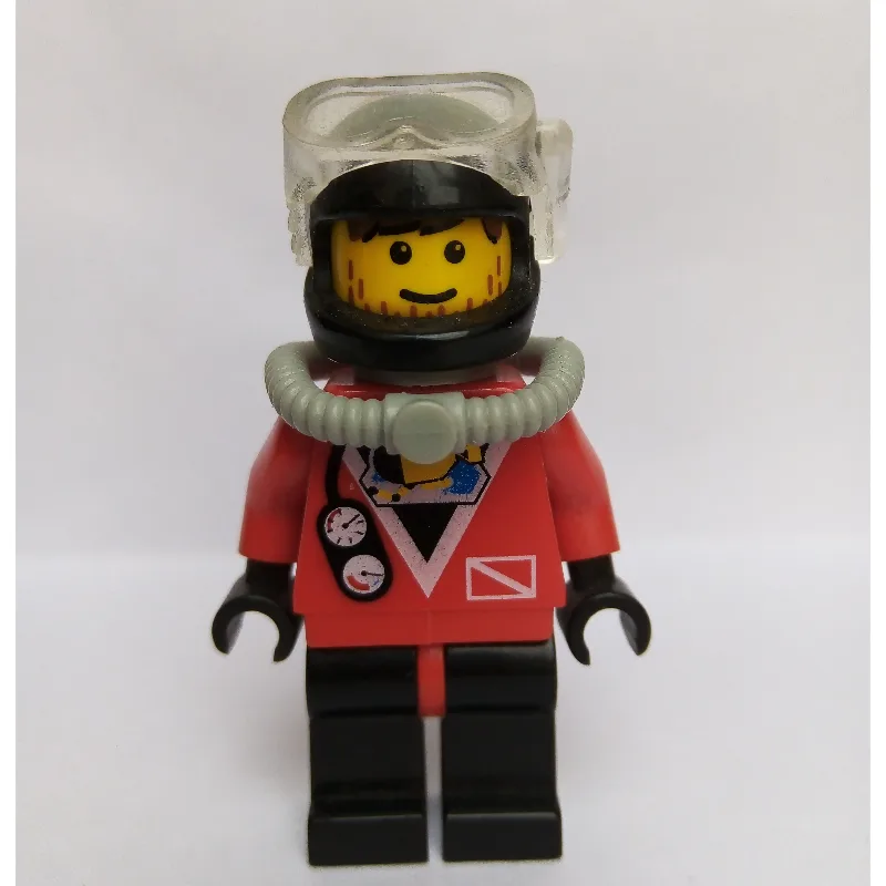 Diver, Man, Red Wetsuit, Black Helmet with Ma… — minifigurine LEGO | Brick Broker