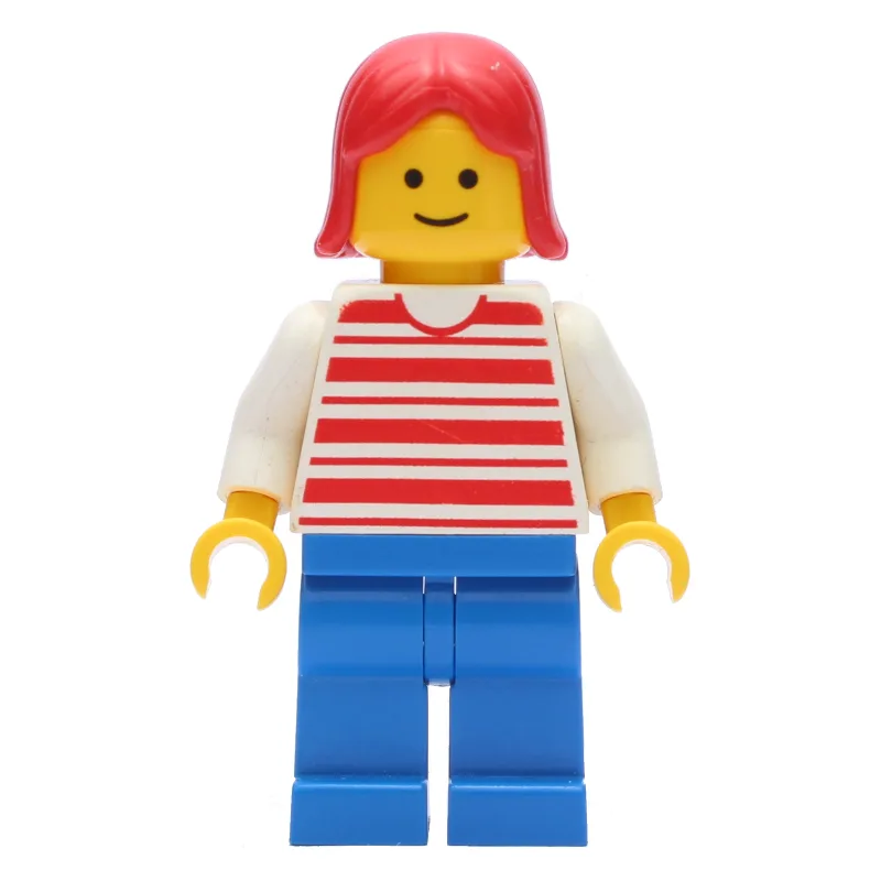 Woman, Red and White Striped Shirt, Blue Legs… — minifigurine LEGO | Brick Broker