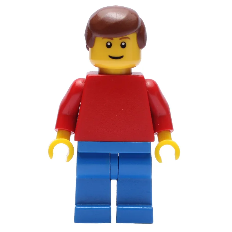 Red Torso, Blue Legs, Reddish Brown Hair — minifigurine LEGO | Brick Broker
