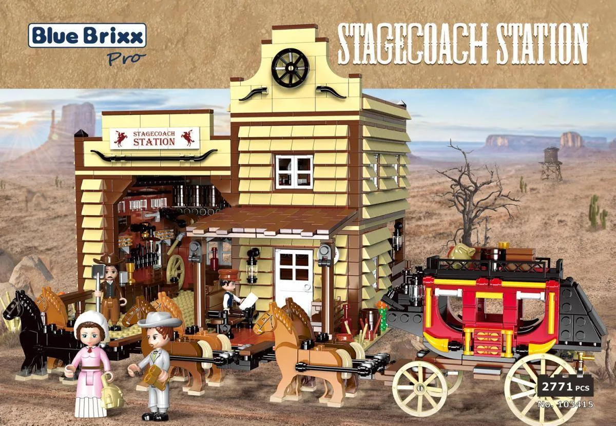 BlueBrixx Station de diligence du Far West (BB-103415) - prix | Brick Broker