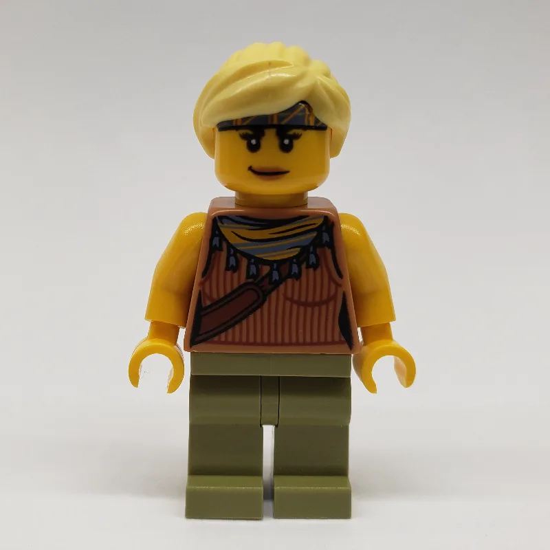 Jessica Sharpe, Vest Top with Necklace, Olive… — minifigurine LEGO | Brick Broker