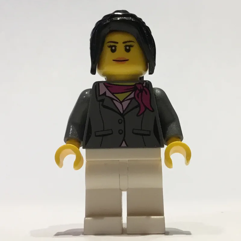 Woman, Dark Bluish Gray Jacket with Magenta S… — minifigurine LEGO | Brick Broker