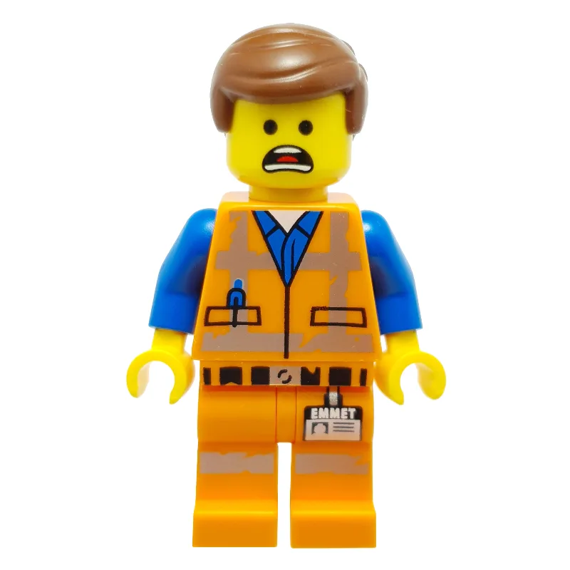 Emmet, Worn Outfit, Happy (Wink) / Scared — minifigurine LEGO | Brick Broker