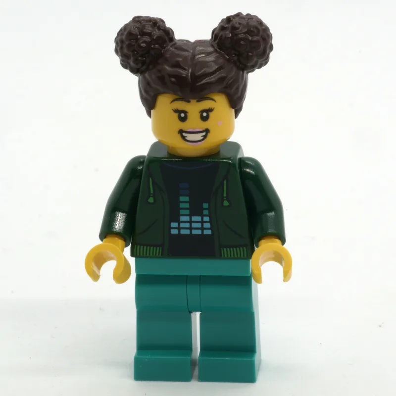 Woman, Dark Green Jacket, Dark Turquoise Legs — minifigurine LEGO | Brick Broker