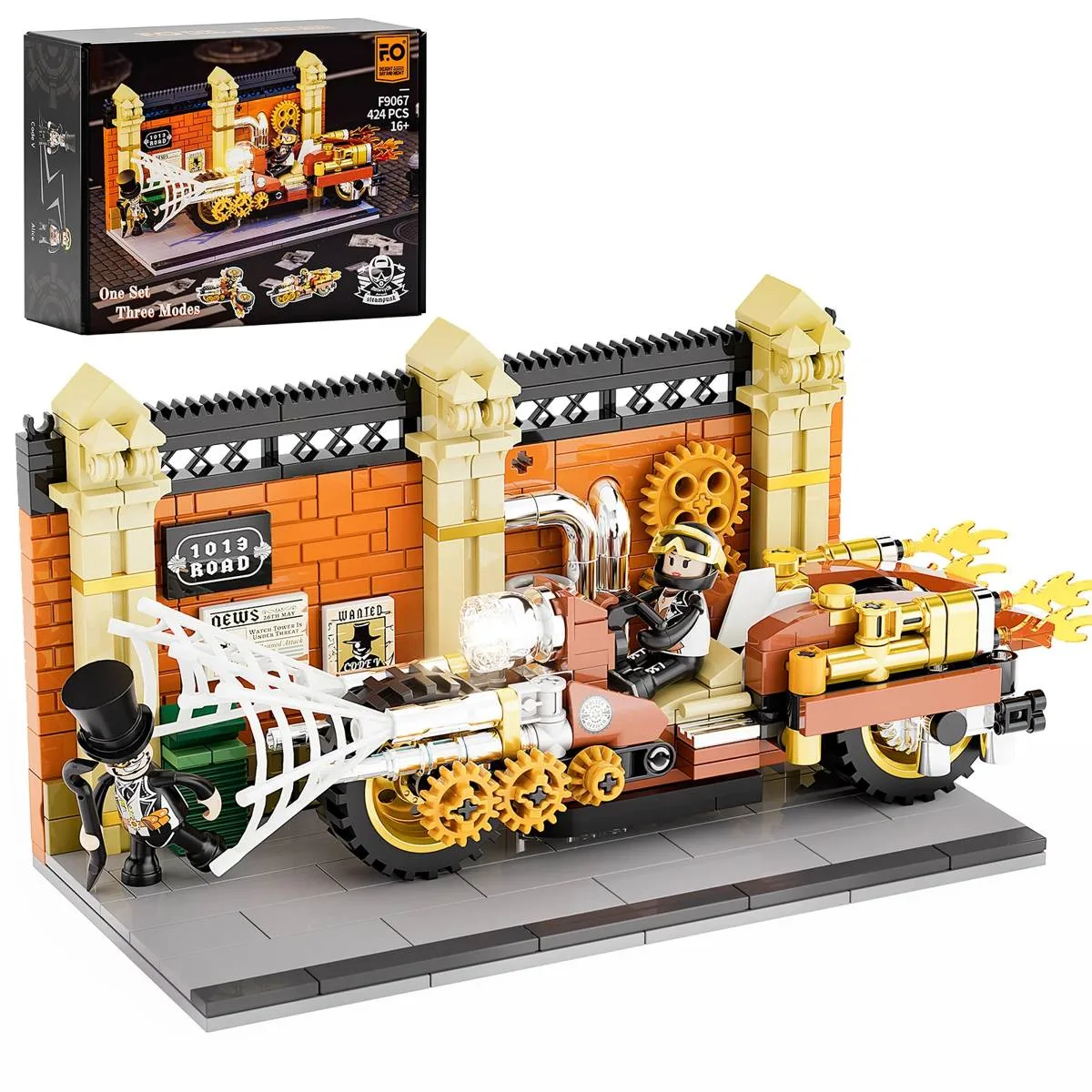 Lumibricks Poursuite en Moto Steampunk (LUMI-F9067) - prix | Brick Broker