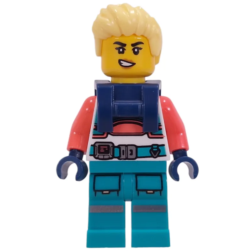 Astronaut, White/Coral Suit, Dark Turquoise L… — minifigurine LEGO | Brick Broker