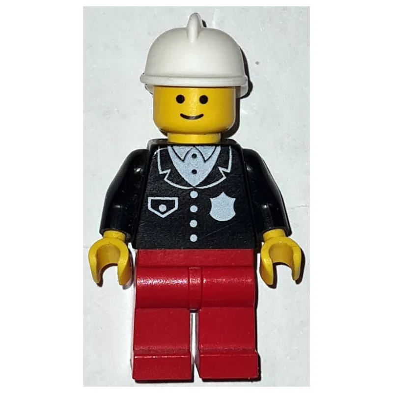 Police - Black Torso, Red Legs, White Fire He… — minifigurine LEGO | Brick Broker