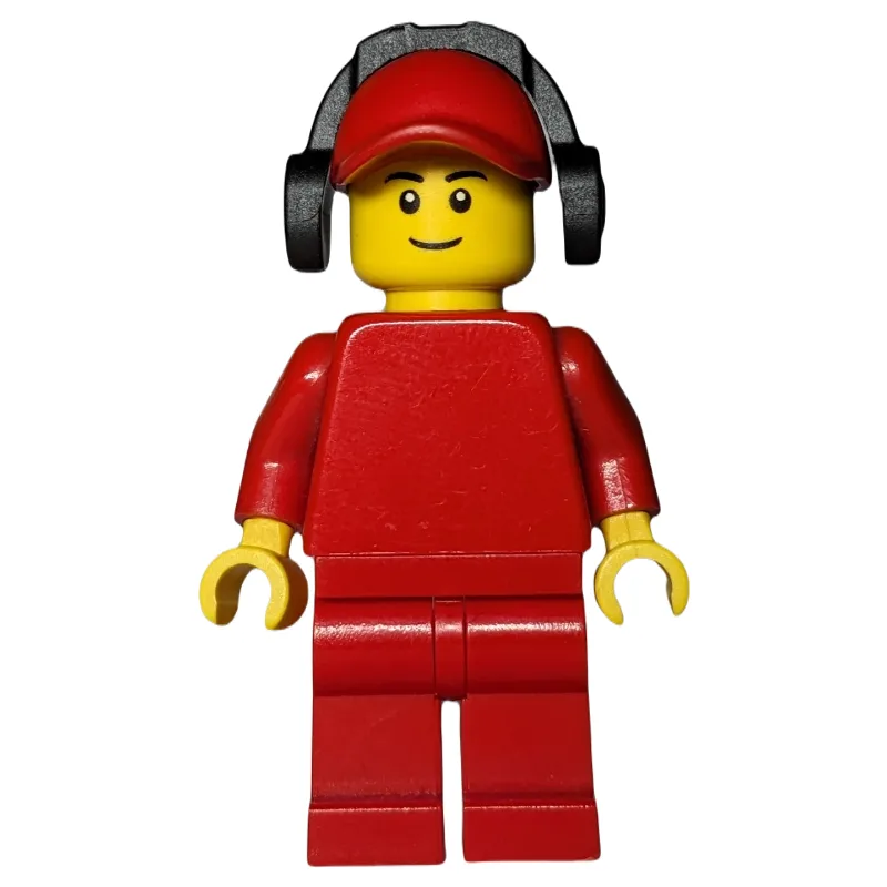 Red Torso, Red Legs, Red Cap, Headphones — minifigurine LEGO | Brick Broker