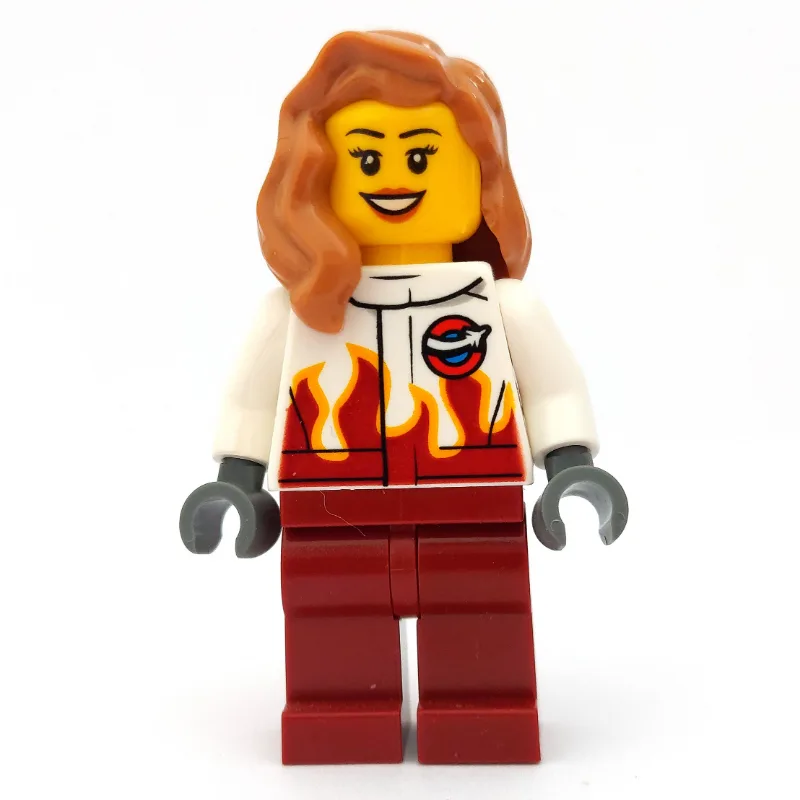 Pilot, Woman, White and Dark Red Jumpsuit, Me… — minifigurine LEGO | Brick Broker