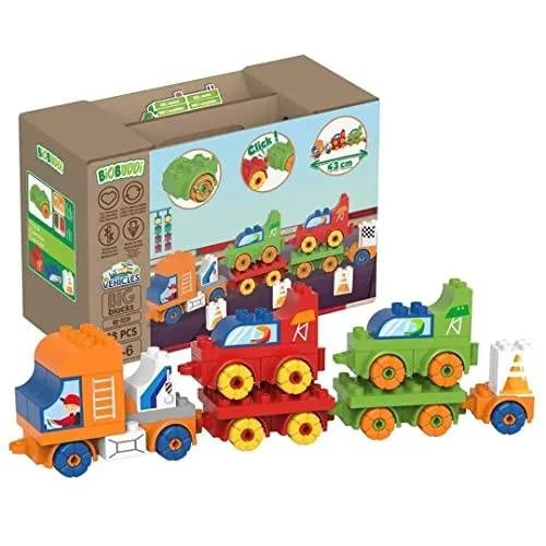 BioBuddi Véhicules | Racing Team avec camion, remorque et voiture de course (BIOBUDDI-BB-0239) - prix | Brick Broker