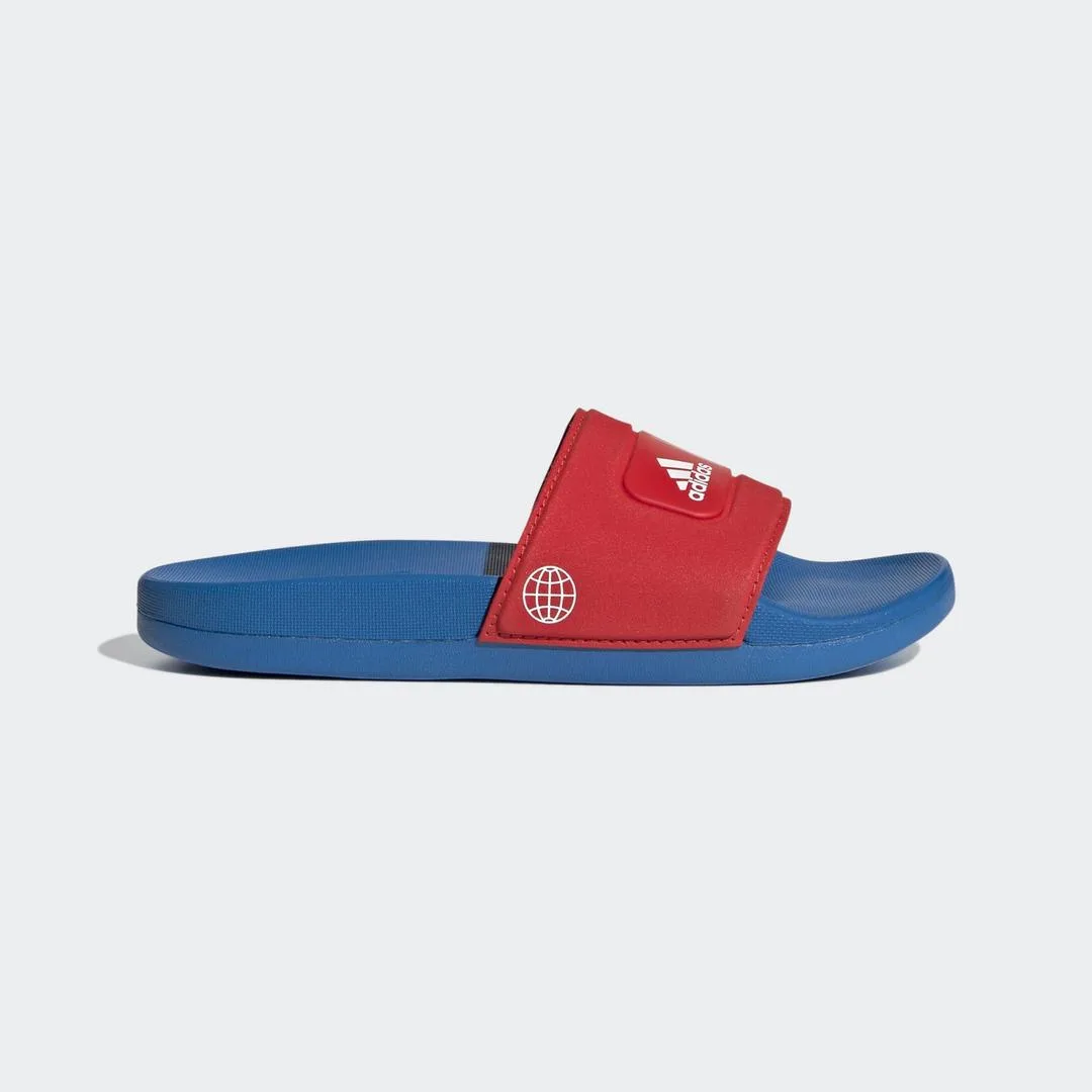 Claquettes adidas Adilette Slide J x LEGO (Bleu choc rouge) - Enfants (GW8109-1) - prix | Brick Broker