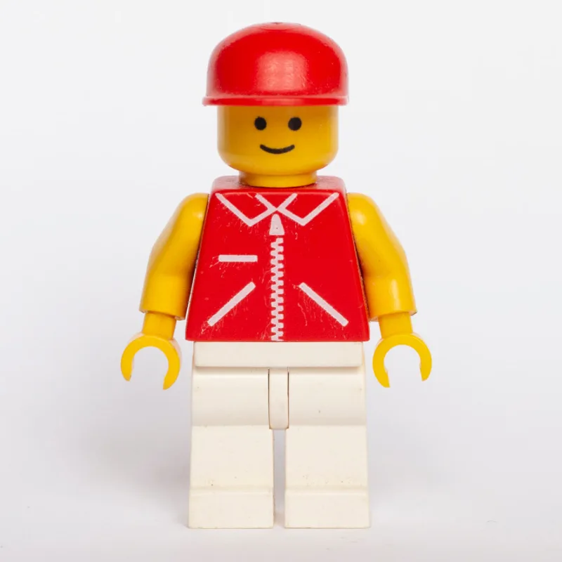 Man, Red Jacket with Zipper and Pockets, Whit… — minifigurine LEGO | Brick Broker