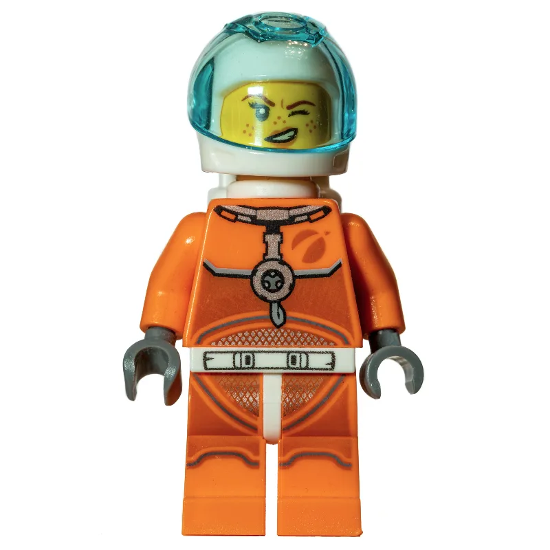Astronaut, Woman, Orange Torso and Legs, Whit… — minifigurine LEGO | Brick Broker