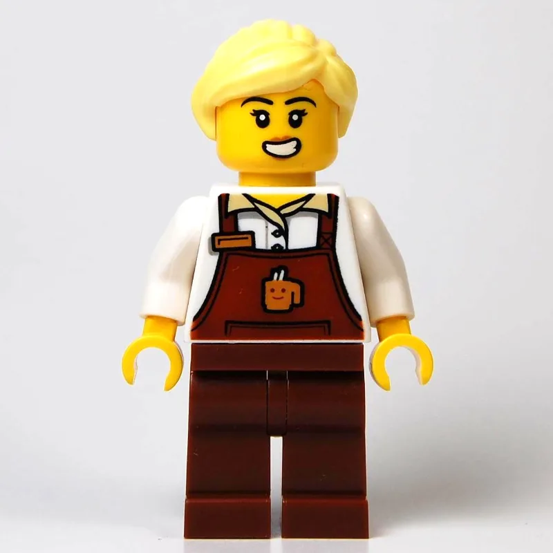 Barista, Reddish Brown Apron, Bright Light Ye… — minifigurine LEGO | Brick Broker
