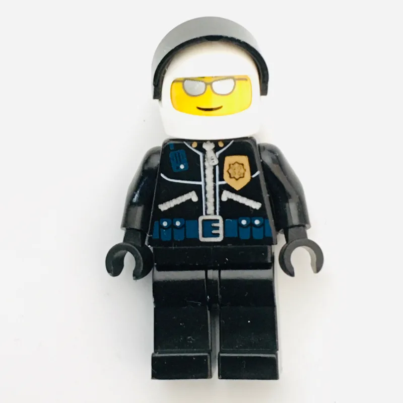 Policeman, Black JAcket with Zipper, Radio, B… — minifigurine LEGO | Brick Broker