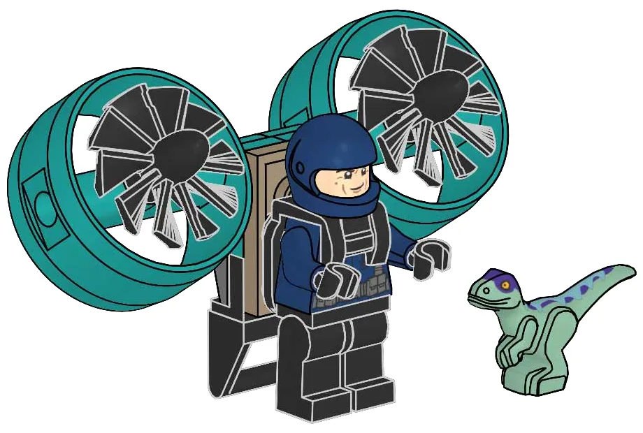 LEGO 122505 Garde avec Jetpack et Raptor - prix | Brick Broker