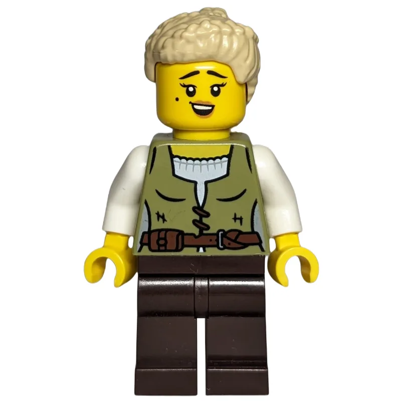Carpenter, Olive Green Torso, Dark Brown Legs — minifigurine LEGO | Brick Broker