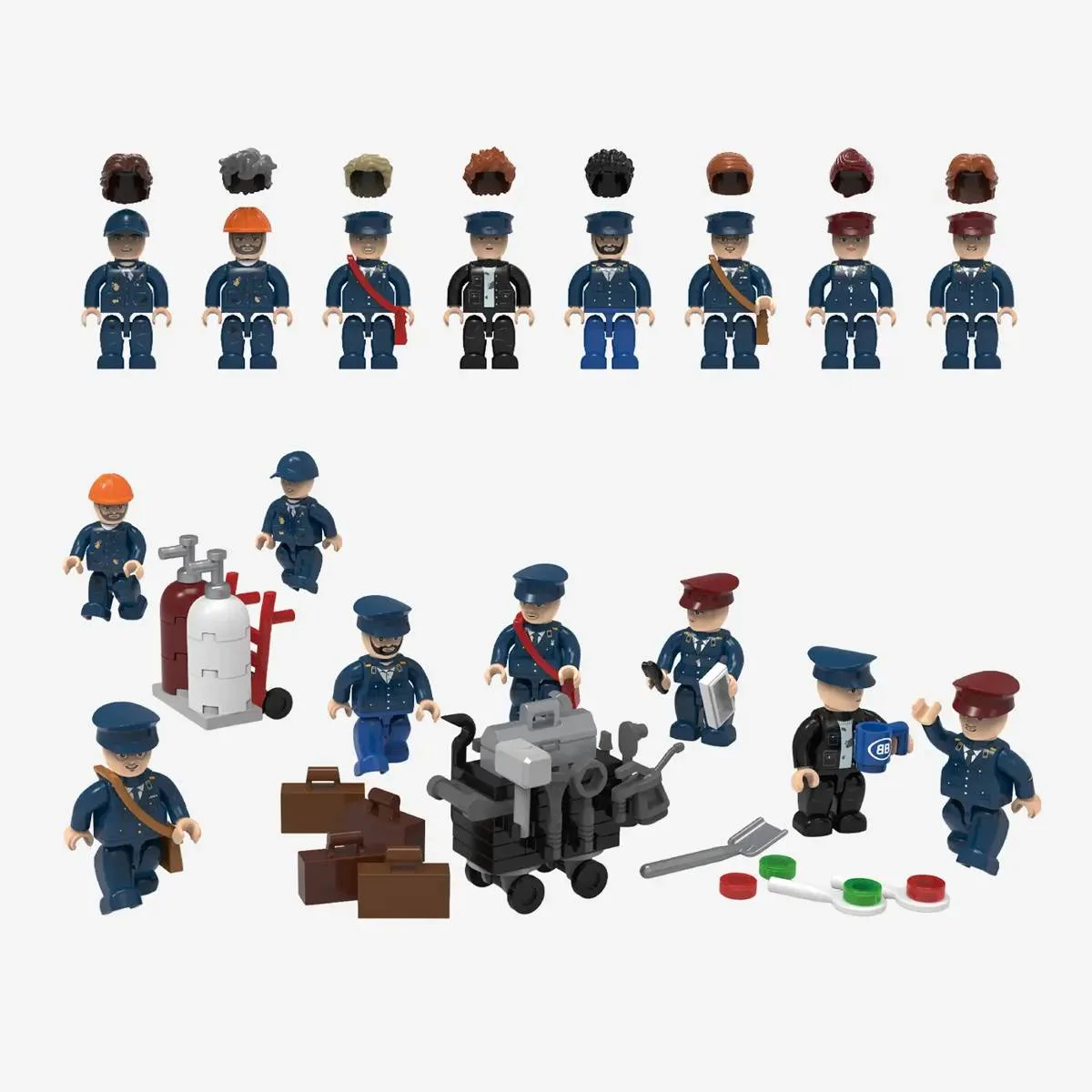BlueBrixx Figurine - Employés de la Bundesbahn allemande (BB-108565) - prix | Brick Broker