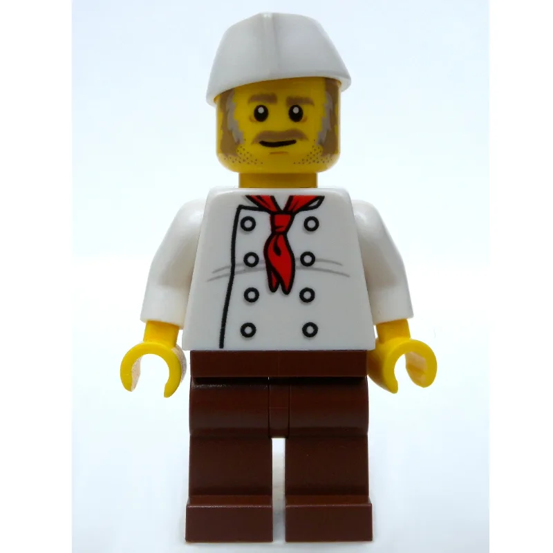 Chef - White Torso, Reddish Brown Legs — dans quels sets LEGO ? (fig-008340) | Brick Broker