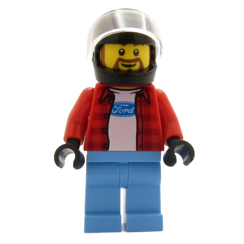Race Driver, Red Torso, Medium Blue Legs, Bla… — minifigurine LEGO | Brick Broker
