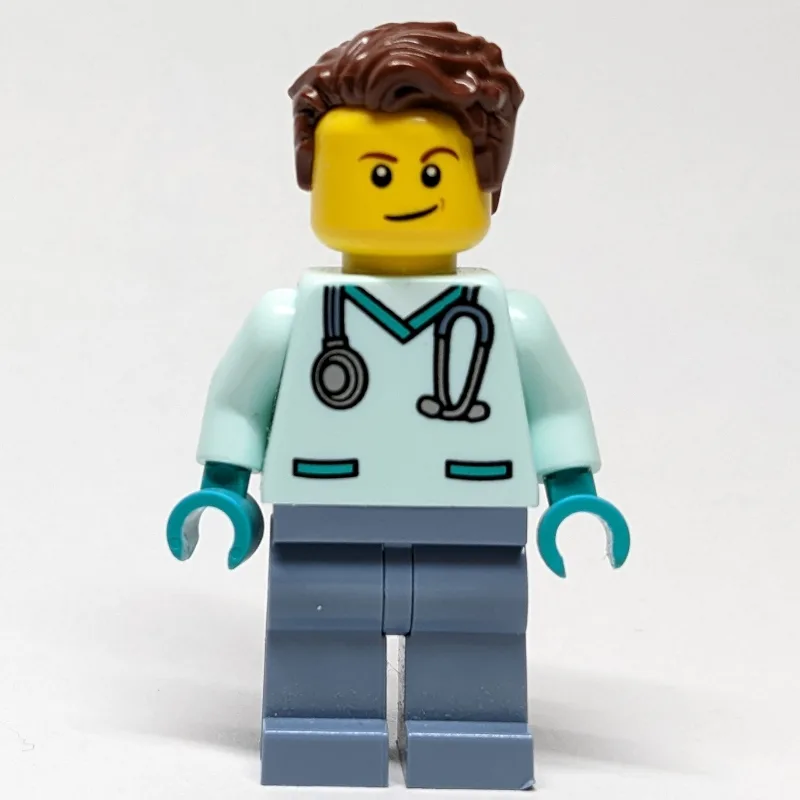 Vet, Man, Light Aqua Scrubs — dans quels sets LEGO ? (fig-011425) | Brick Broker