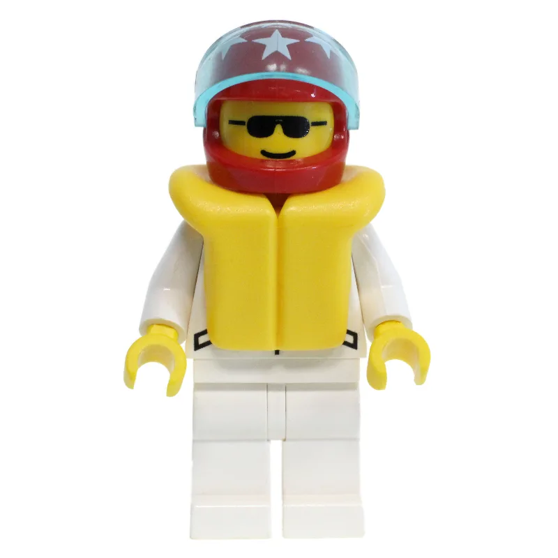 Racer, White Jacket with 2 Stars, Red Helmet… — minifigurine LEGO | Brick Broker