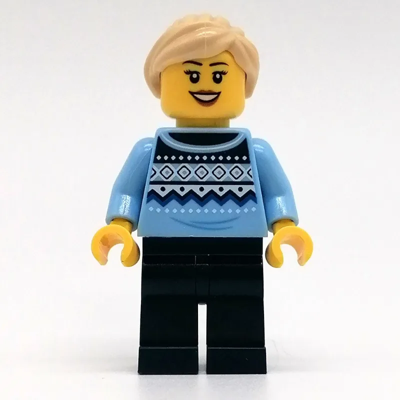 Bright Light Blue Torso, Dark Blue Legs, Tan… — minifigurine LEGO | Brick Broker