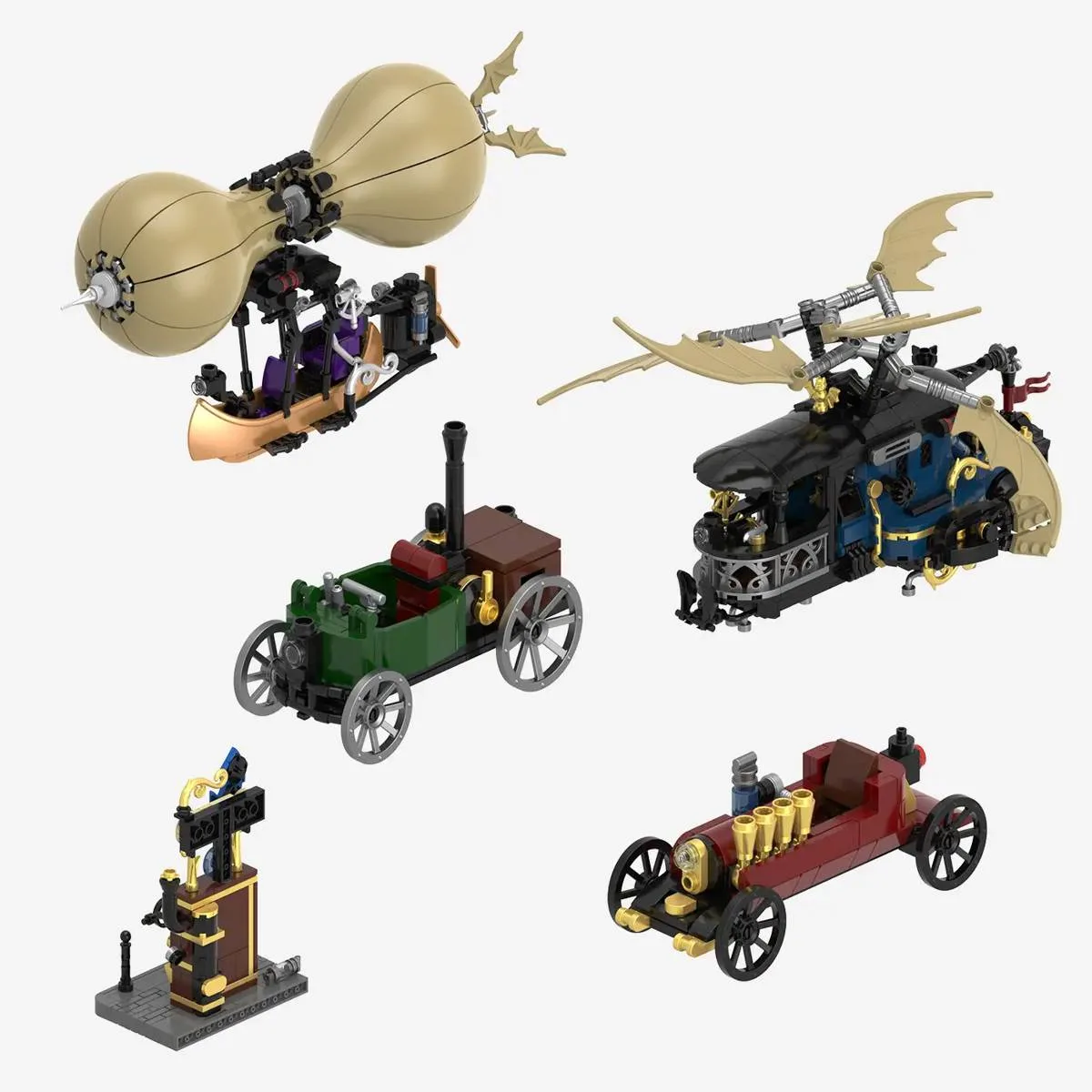 BlueBrixx Véhicules motorisés et machines volantes Steampunk (BB-108935) - prix | Brick Broker