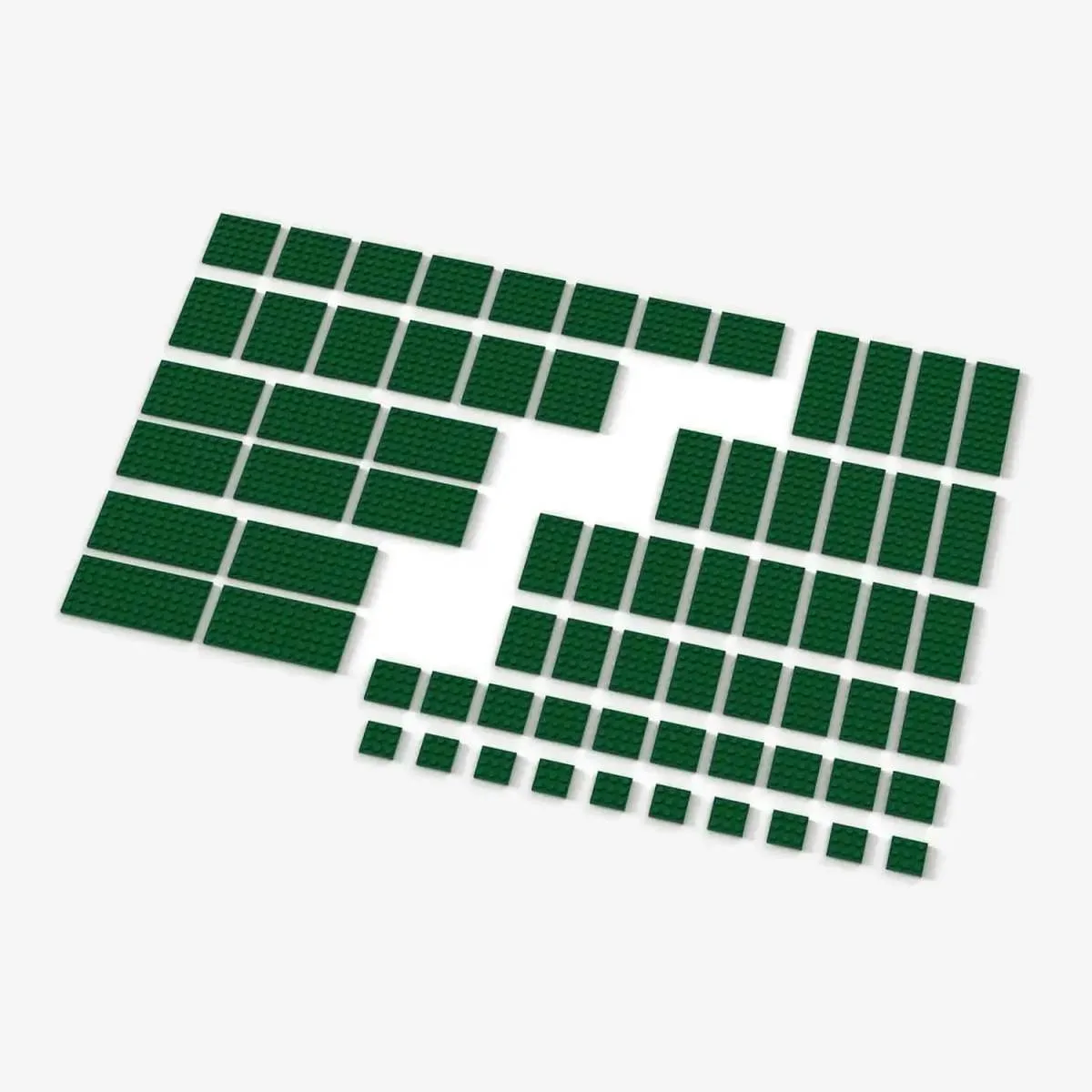 BlueBrixx Brix Grandes plaques, mélangées, vertes (BB-401112) - prix | Brick Broker
