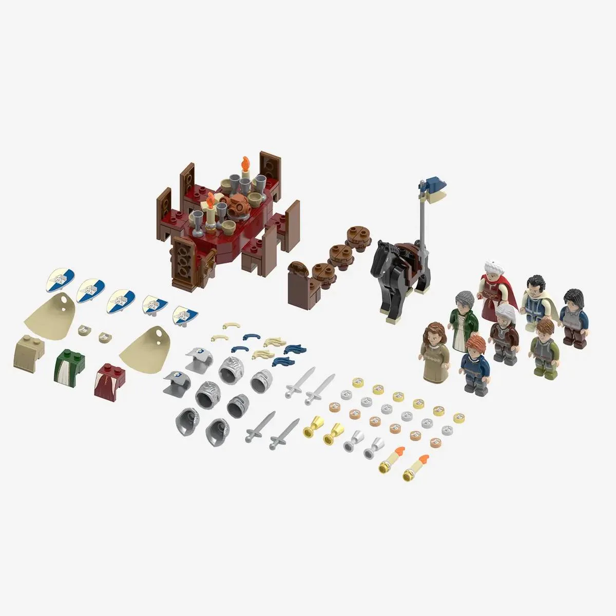 BlueBrixx Pack de minifigures du château de Blaustein - Seigneurs et Dames (BB-108665) - prix | Brick Broker