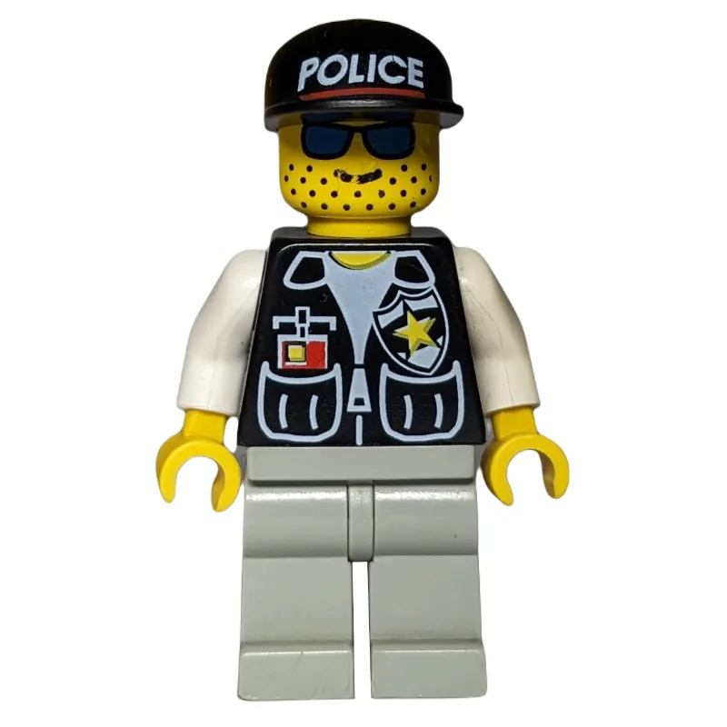 Policeman, Black Vest with Badge and Pockets,… — minifigurine LEGO | Brick Broker