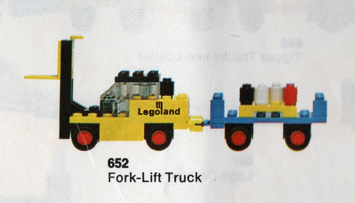 LEGO 652 Chariot élévateur et remorque - prix | Brick Broker