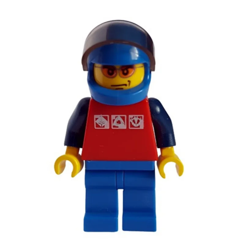 Man, Red Top with Dark Blue Arms, Blue Legs,… — minifigurine LEGO | Brick Broker