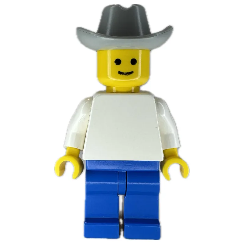 Man, Plain White Torso, Blue Legs, Light Gray… — minifigurine LEGO | Brick Broker