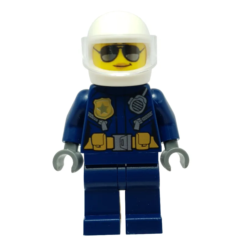 Policewoman, Dark Blue Jacket with Radio, Bad… — minifigurine LEGO | Brick Broker