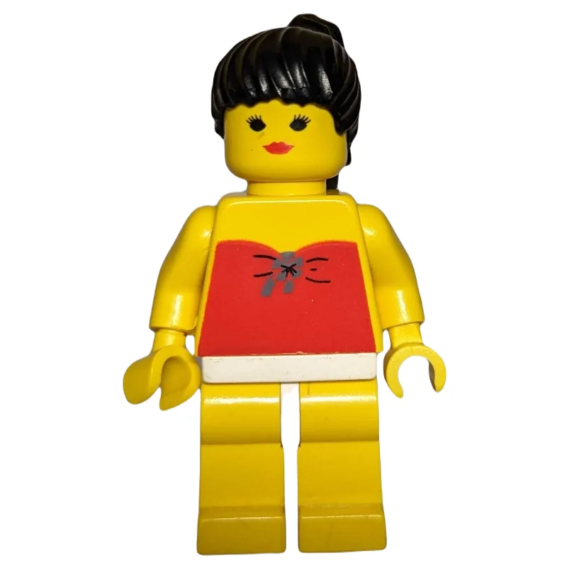 Woman, Red Swimsuit, Black Hair - Closed Mouth — minifigurine LEGO | Brick Broker