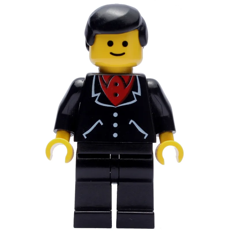 Man, Black Jacket over Red Shirt, Black Legs,… — minifigurine LEGO | Brick Broker